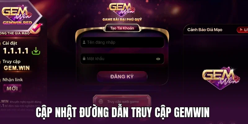 Cập nhật đường dẫn truy cập Gemwin